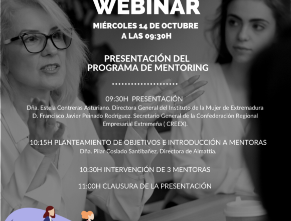 CREEX organiza el webinar ‘#INSPIRACIONFEMENINA: Presentación del Programa de Mentoring’, dentro de su plan de fomento de la igualdad de oportunidades