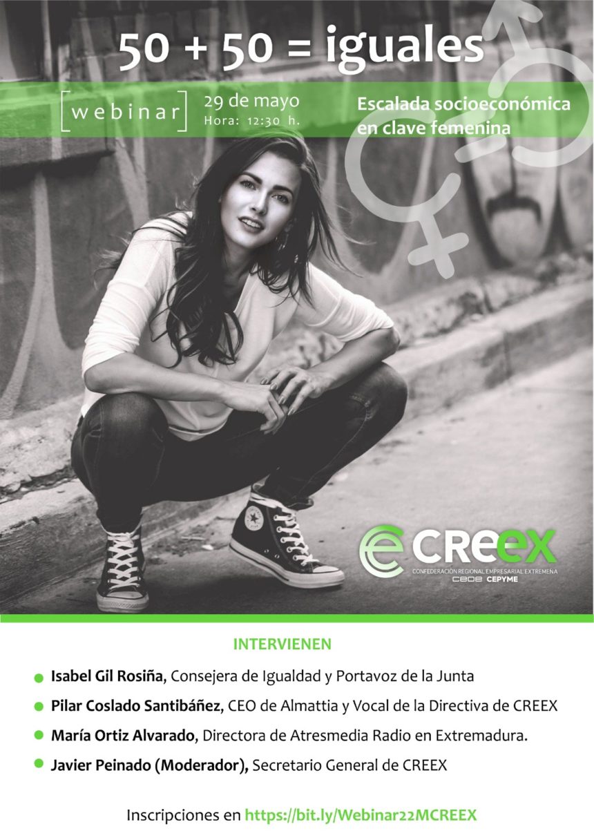 Mañana, a partir de las 12.30 horas, webinar de CREEX para analizar el papel de las empresarias extremeñas en la recuperación y las ayudas para la conciliación y la corresponsabilidad