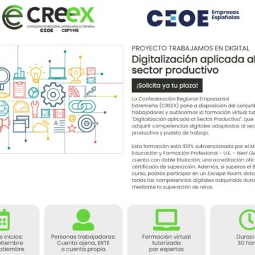 Un millar de autónomos y trabajadores adquirirán competencias digitales a través de los cursos de CREEX en colaboración con CEOE