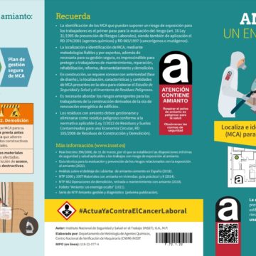El INSST lanza una guía para localizar materiales con amianto y proteger la salud de los trabajadores