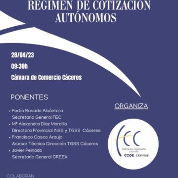 CREEX participa en la jornada sobre pensiones y nuevo régimen de cotización de autónomos organizada por la FEC
