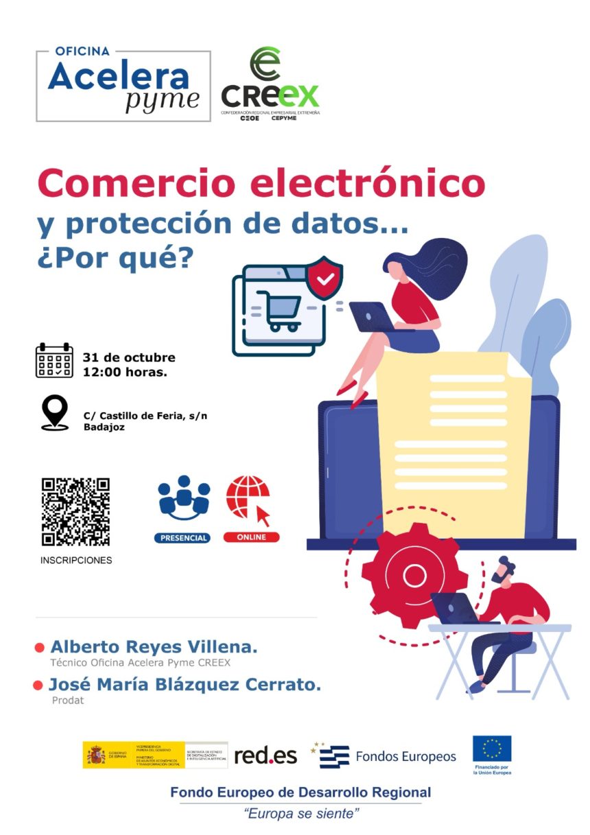 Nueva sesión de Acelera Pyme de CREEX, hoy sobre comercio electrónico y protección de datos